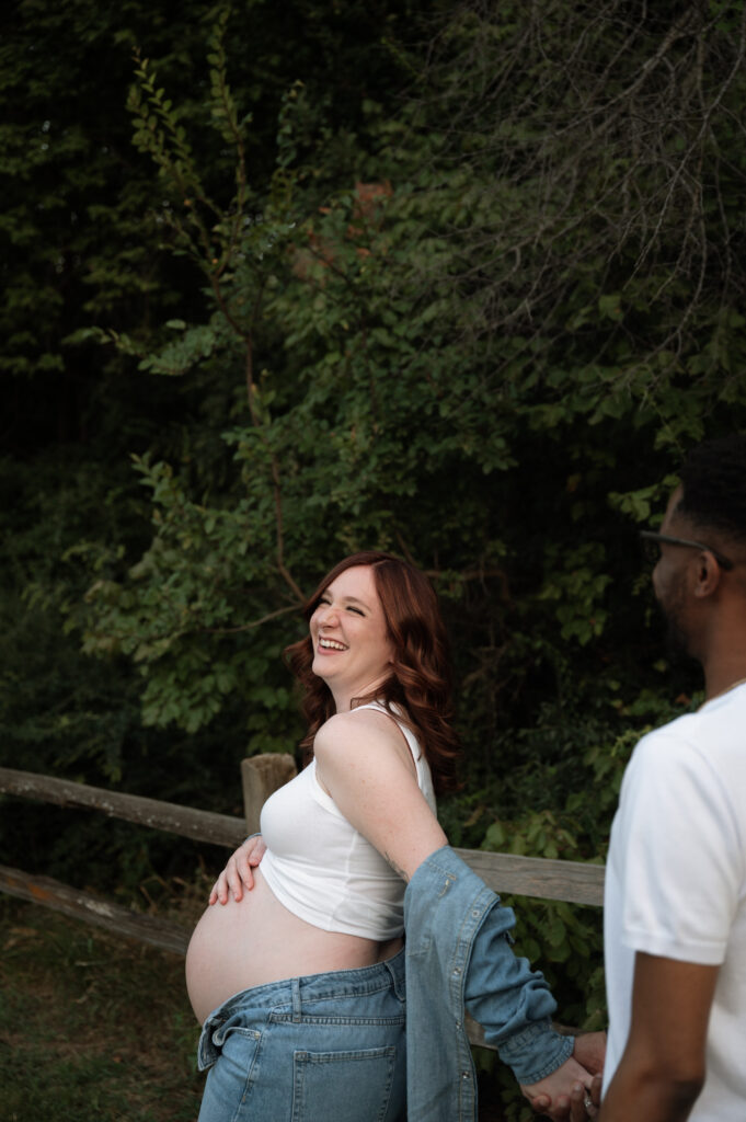 Maternity photos taken at Bear Creek Park, a Fort Worth Photo Location