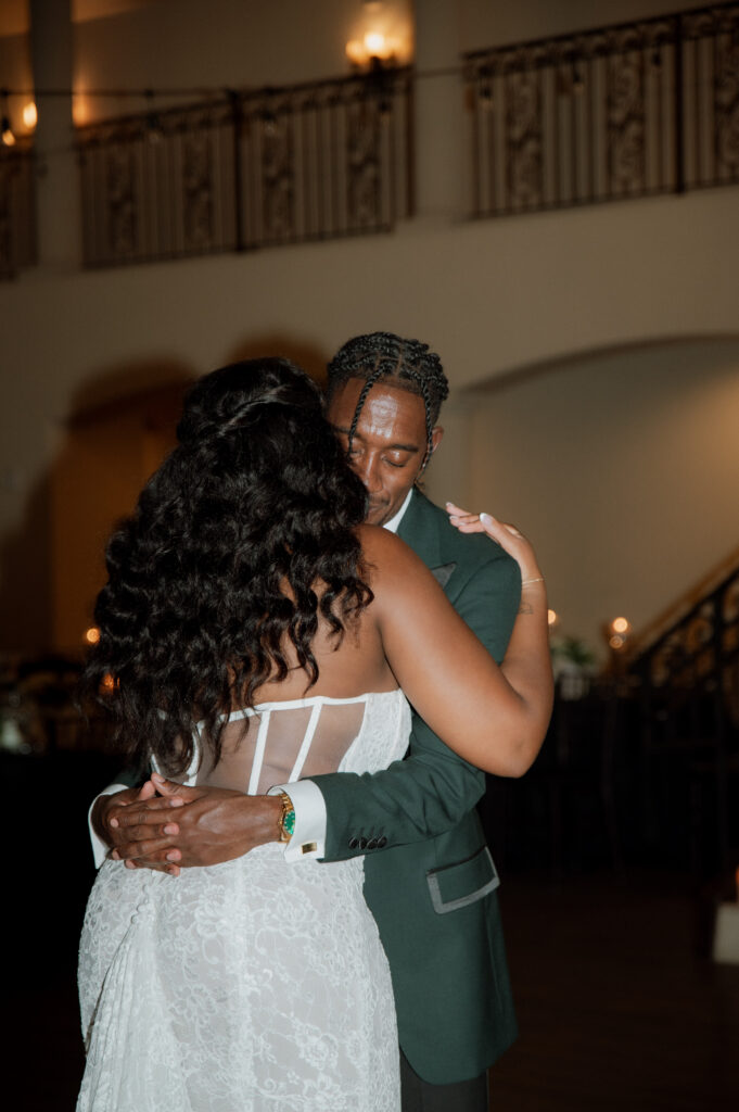 bride and groom private last dance before ending the night