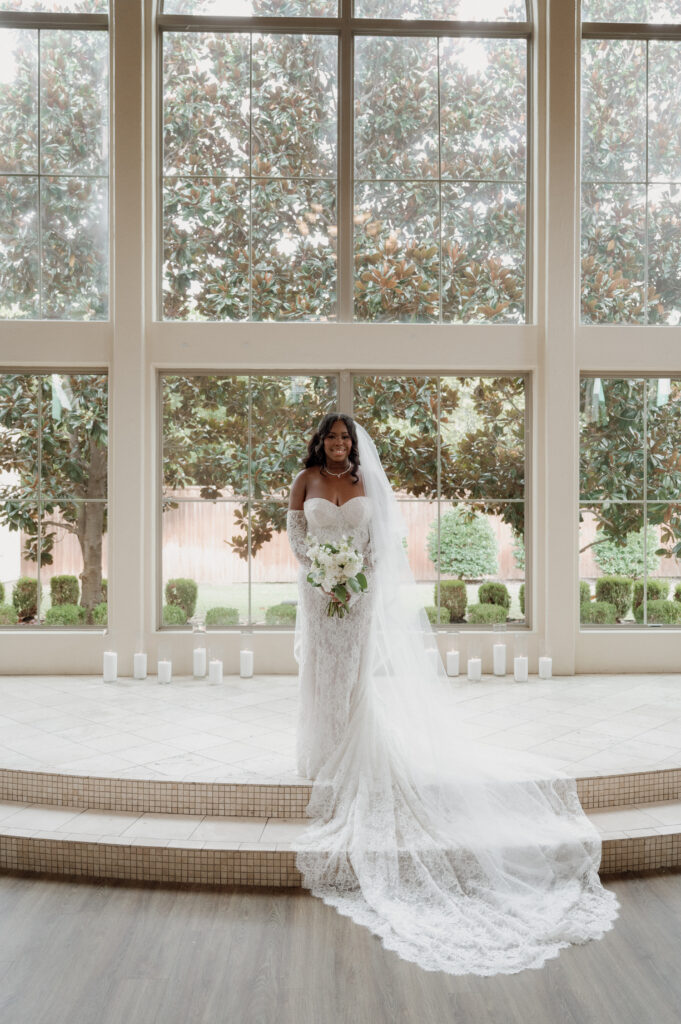 photo of bride at DFW Wedding Venue taken by Nicole Endress Photography