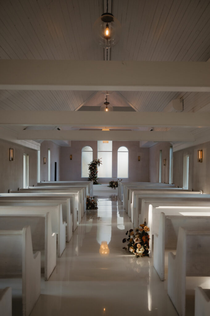 photo of the inside of the chapel at The Emerson taken by Nicole Endress Photography
