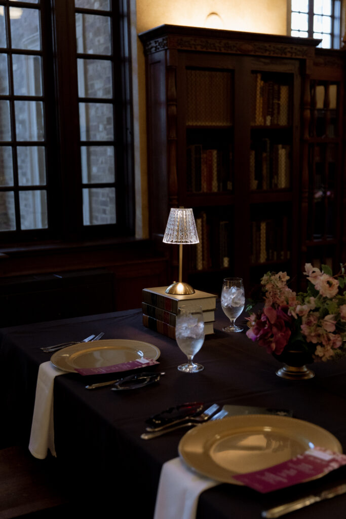 wedding reception in a library in Houston, TX