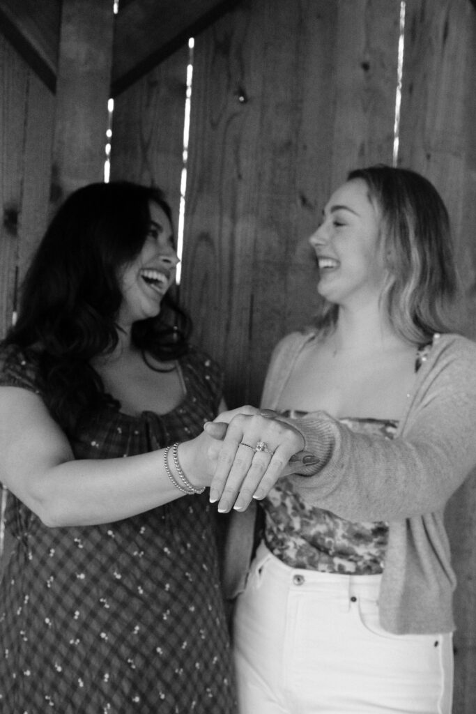 friend photo at engagement party