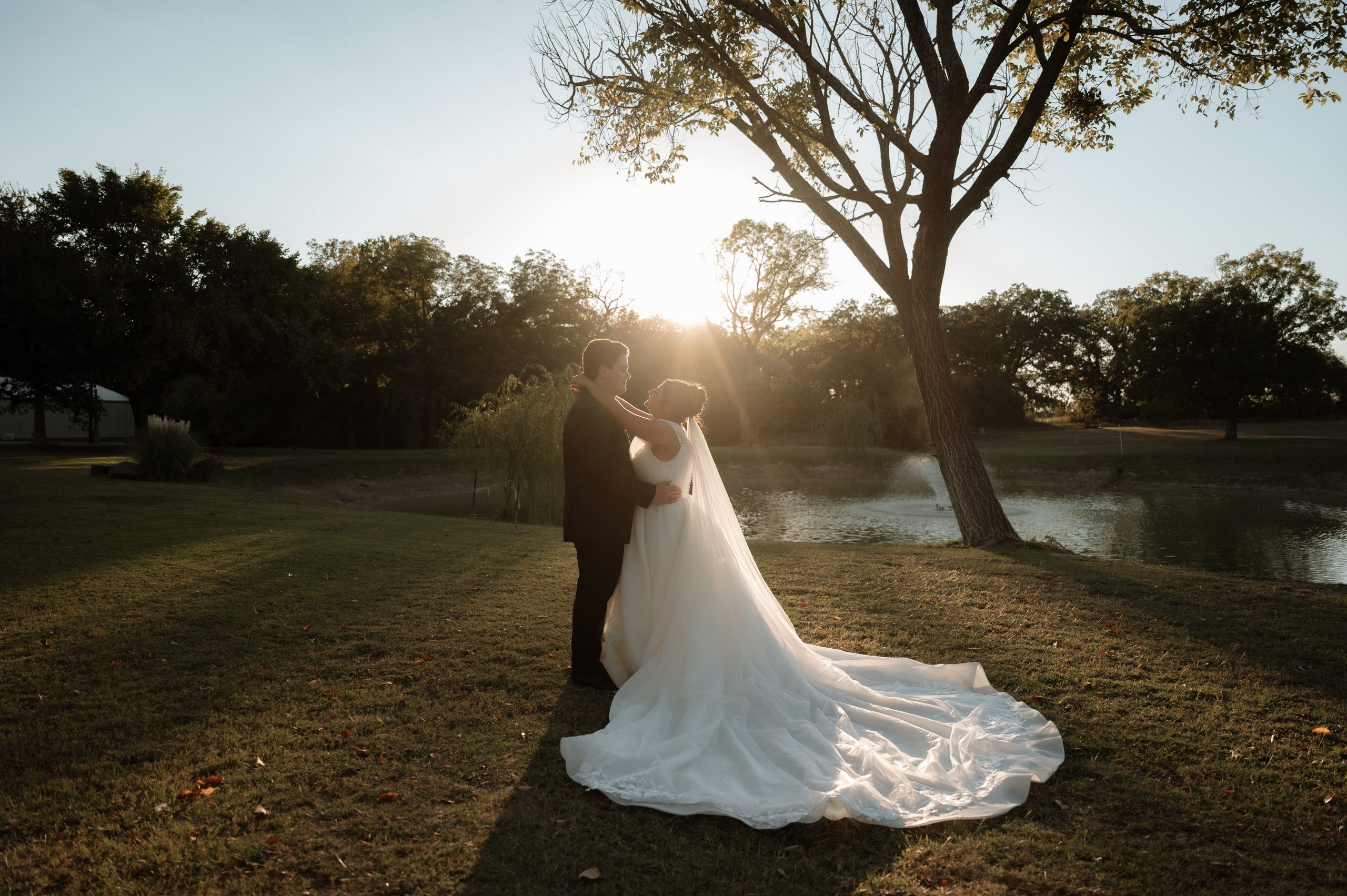 Sunset Wedding Photo at Tuscan Oaks Estate
